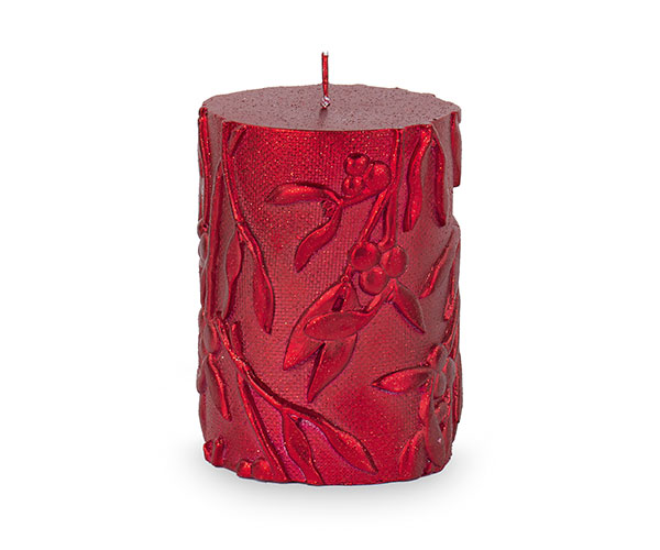 CANDELA ROSSA DECORATA