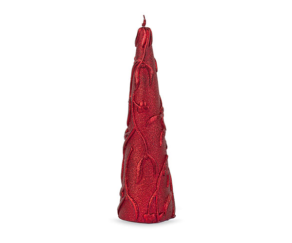 CANDELA ALBERO ROSSO DECORATO