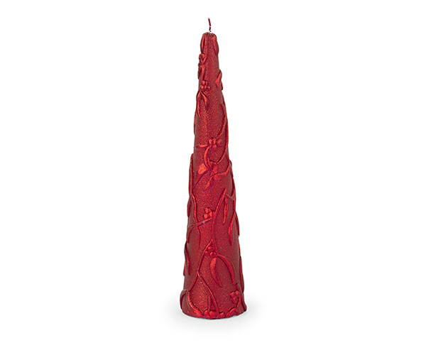 CANDELA ALBERO ROSSO DECORATO