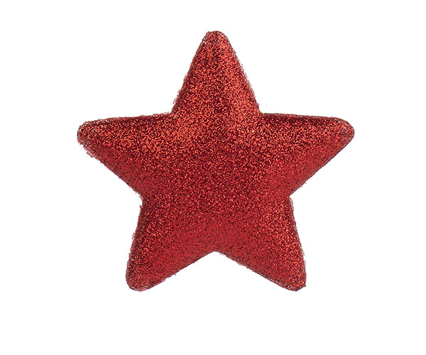 SET 2 STELLE GLITTER ROSSO CON ADESIVO