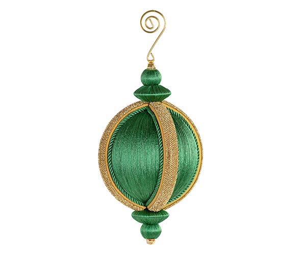 SFERA VERDE CON FASCE CRISTALLO ORO