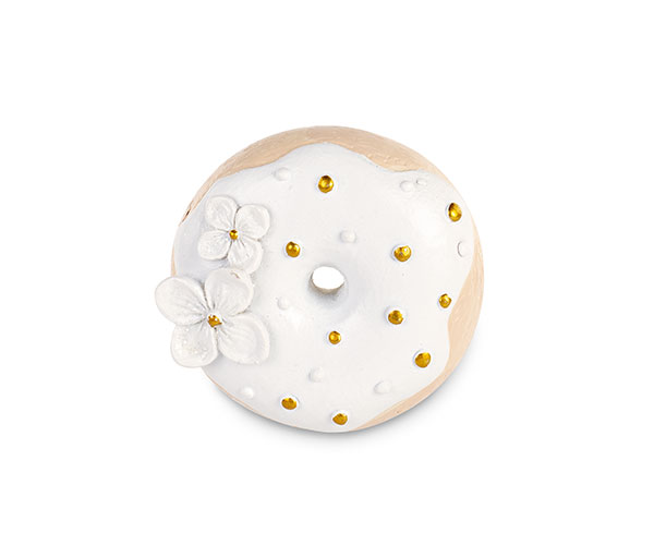 MAGNETE DONUT BIANCO FIORI GLITTER