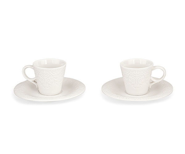 SET 2 TAZZE CAFFE' E PIATTINO